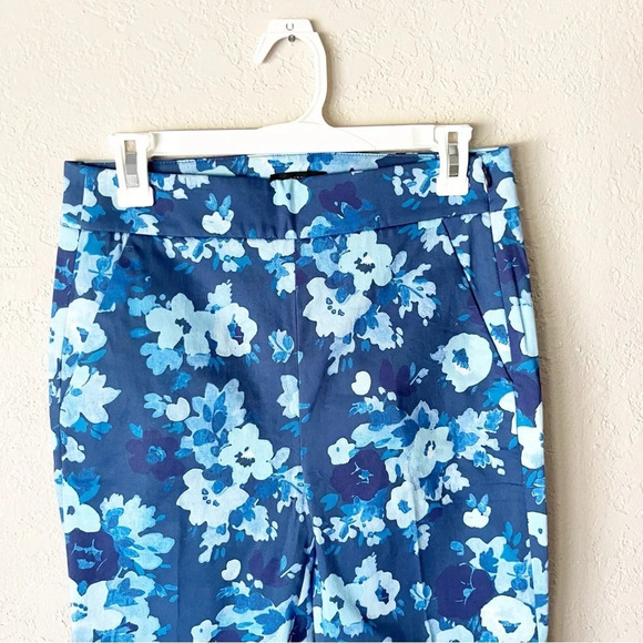 J. CREW Remi Pants in Blue Watercolor Begonia Floral Print 6 NWT AJ333 - Picture 3 of 7